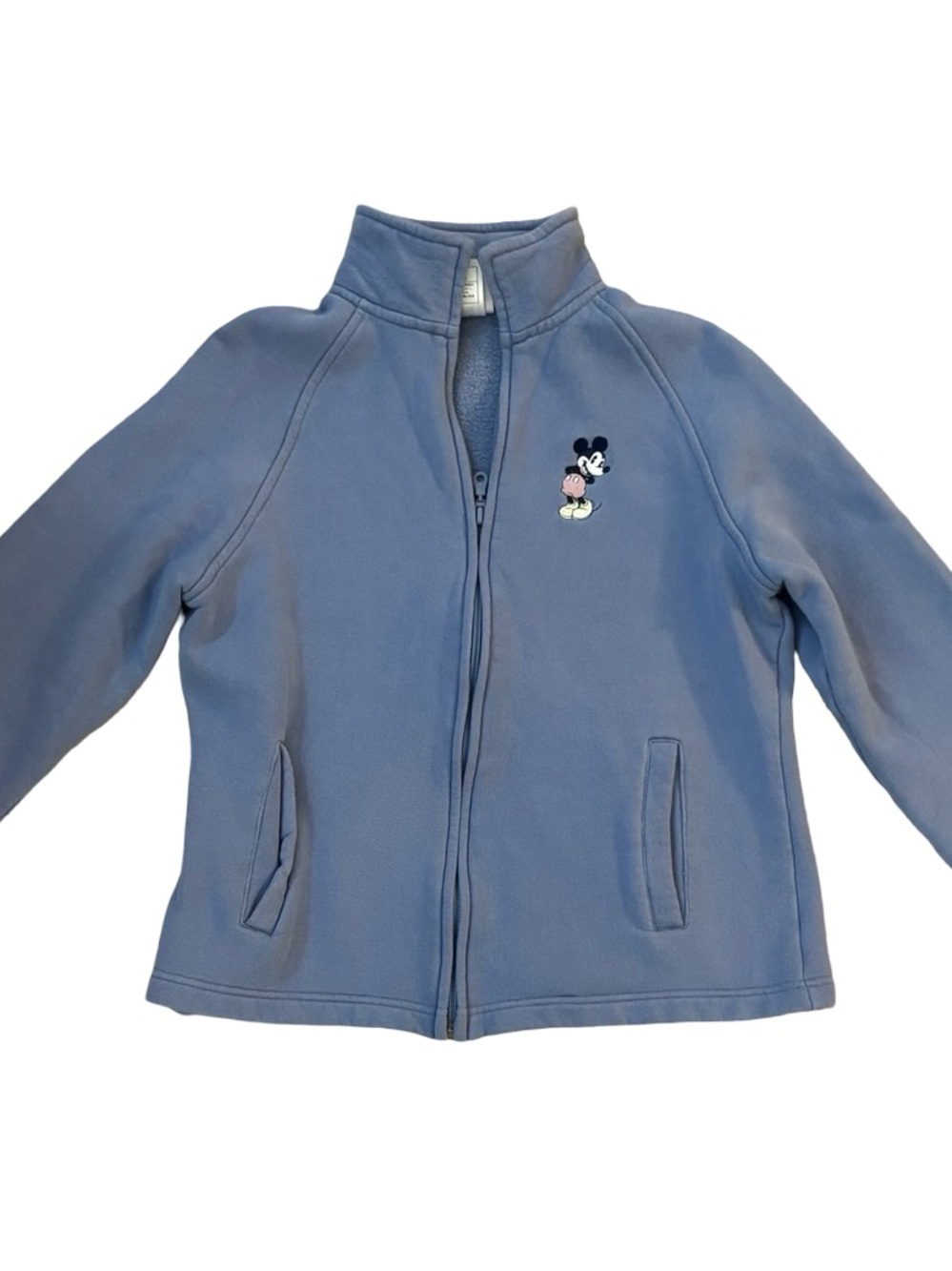 Disney Blue Zip Hoodie with Mickey Embroidered Tag